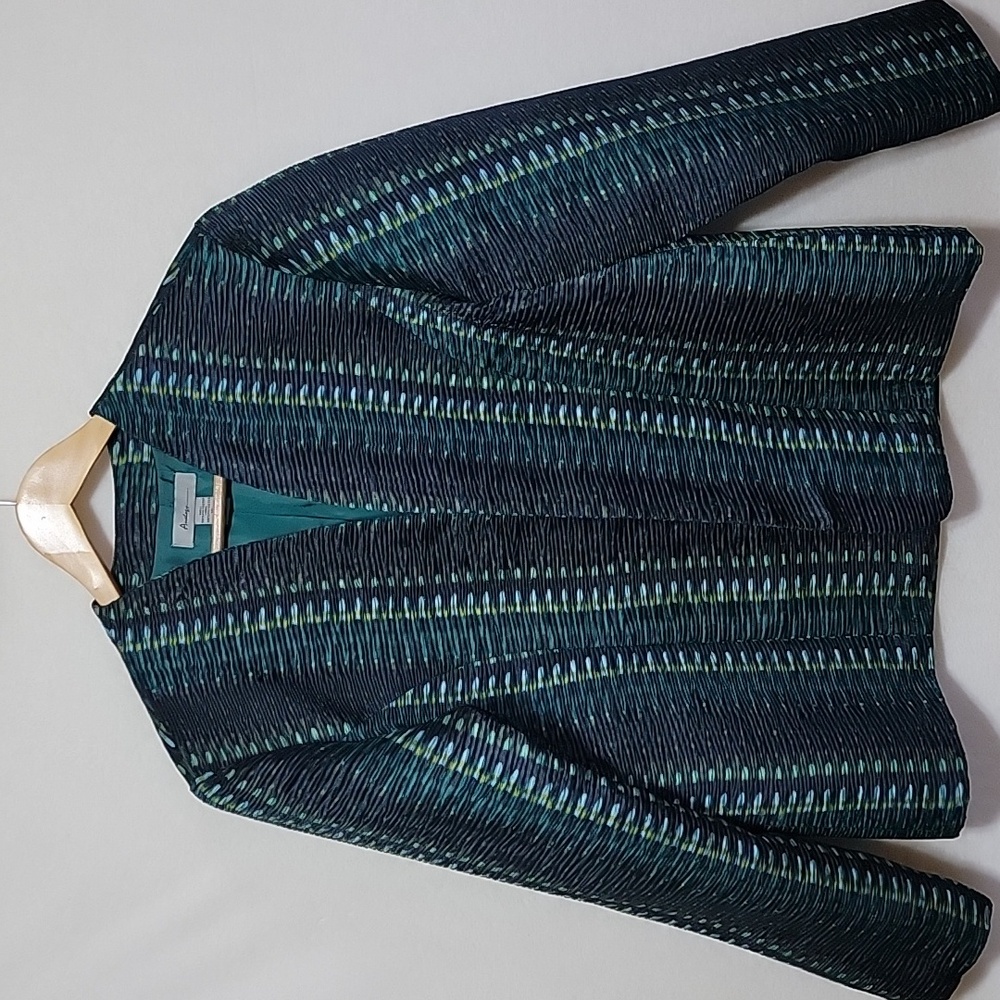 Women's Analogy Pleated Blazer, Blue/Green, Size XL, Pre-Owned‎